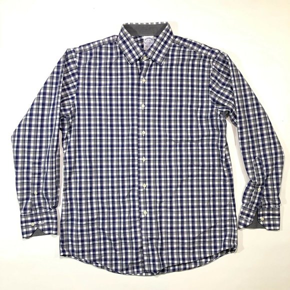 Brooks Brothers 1818 16-34 Plaid Dress Shirt